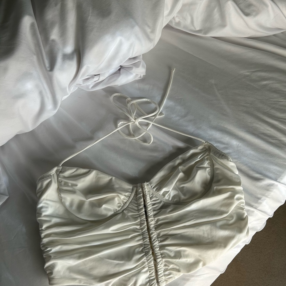Elegant White Satin Corset Top